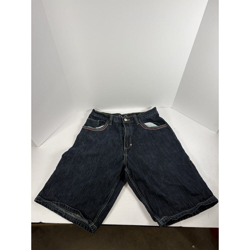 COOGI Embroidered Denim Shorts Mens W36 Baggy Hip Hop Streetwear Jean Shorts